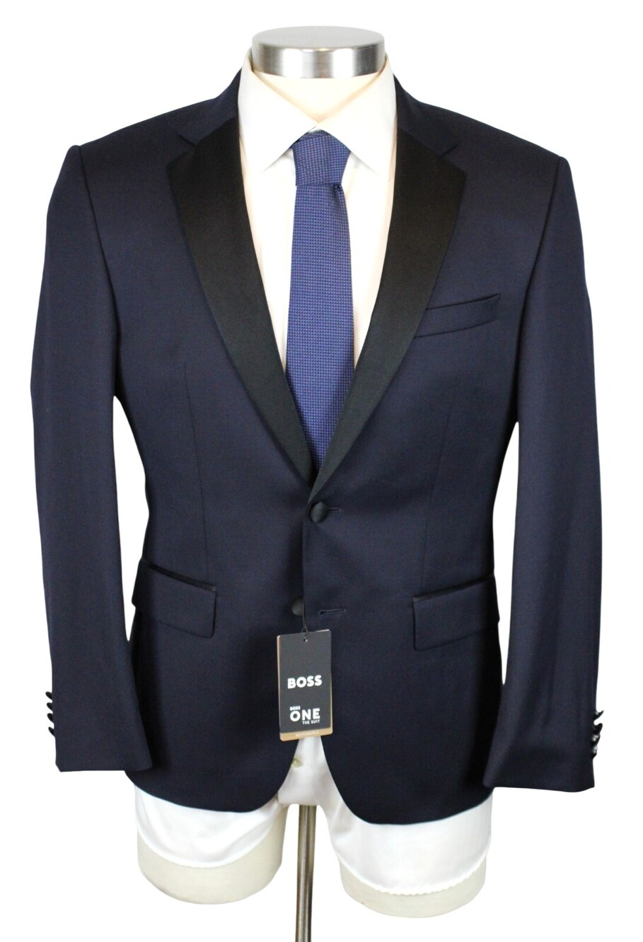 Hugo Boss Tuxedo Sport Coat 36 S Mens Dark Blue 120s Wool Slim Fit Huge Blazer